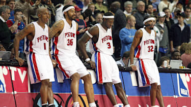 Die erfolgreichste Zeit der Detroit Pistons mit Chauncey Billups, Rasheed Wallace, Ben Wallace und Richard Hamilton (v. li.).