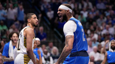 Haliburton (li.) riss sich in den Playoffs 2025 die Achillessehne.