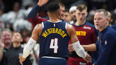 Russell Westbrook und Michael Malone bei den Denver Nuggets.