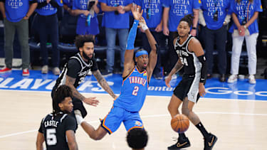 Shai Gilgeous-Alexander in Spiel 1 gegen die San Antonio Spurs.