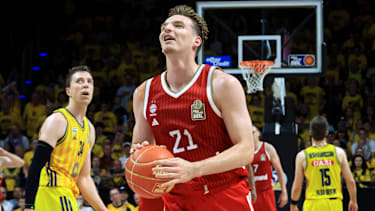Justus Hollatz und die Bayern wollen den dritten BBL-Titel in Folge gewinnen.