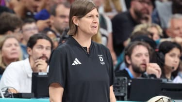 Lisa THOMAIDIS (coach Allemagne) Women basketball, Germany vs USA, Women s preliminary round during the Olympic Games, Olympische Spiele, Olympia, OS Paris 2024 - photo Laurent Sanson DPPI Panoramic JO 2024 : BASKET BALL - Allemagne vs Etats-Unis - Jeux Olympiques 2024 - Paris2024 - Lille - 04 08 2024 DPPI Panoramic PUBLICATIONxNOTxINxFRAxBEL
