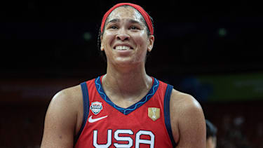 Brionna Jones gewann die letzte Weltmeisterschaft mit den USA im Jahr 2022.