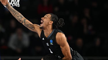 Turk Telekom v Niners Chemnitz ANKARA, TURKIYE - FEBRUARY 11: Kevin Yebo of Niners Chemnitz in action during EuroCup Basketball match between Turk Telekom and Niners Chemnitz in Ankara, Turkiye on February 11, 2026. Akin Celiktas Anadolu Ankara Turkey. Editorial use only. Please get in touch for any other usage. PUBLICATIONxNOTxINxTURxUSAxCANxUKxJPNxITAxFRAxAUSxESPxBELxKORxRSAxHKGxNZL Copyright: x2026xAnadoluxAkinxCeliktasx