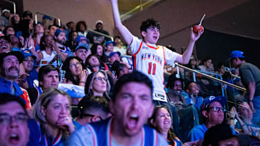 Während der Auswärtsspiele in San Antonio hatte die Watchparty noch im Madison Square Garden stattgefunden.
