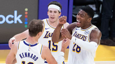 Kennard, Reaves und Hachimura (v.l.n.r.) sind nur drei Lakers-Personalien, deren Zukunft in Purple-and-Gold ungewiss ist.