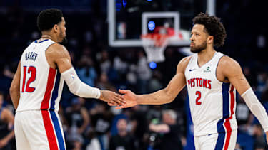 Tobias Harris (30) und Cade Cunningham (32) erzielten zusammen 62 Punkte.