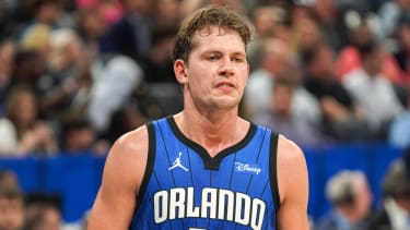 Orlando, Florida, USA, March 27, 2024, Orlando Magic center Moritz Wagner #21 during the second half at the Kia Center.  (Photo by Marty Jean-Louis/Sipa USA)