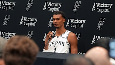 Victor Wembanyama beim Media Day der Spurs.