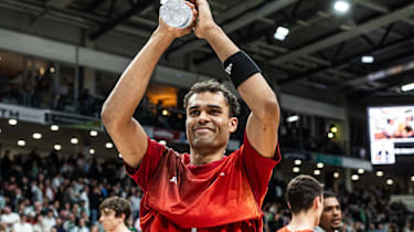 Osacar das silva (FC Bayern Muenchen Basketball) , Vet Concept Gladiators Trier vs FC Bayern Muenchen Basketball , Basketball, easyCredit BBL, 30. Spieltag, Saison 2025 2026, 20.04.2026 Vet Concept Gladiators Trier vs FC Bayern Muenchen Basketball , Basketball, easyCredit BBL, 30. Spieltag, Saison 2025 2026, 20.04.2026 *** Osacar das silva FC Bayern Muenchen Basketball , Vet Concept Gladiators Trier vs FC Bayern Muenchen Basketball , Basketball, easyCredit BBL, Matchday 30, Season 2025 2026, 20 04 2026 Vet Concept Gladiators Trier vs FC Bayern Muenchen Basketball , Basketball, easyCredit BBL, Matchday 30, Season 2025 2026, 20 04 2026 Copyright: xEibner-Pressefoto AlexanderxNeisx EP_ANS
