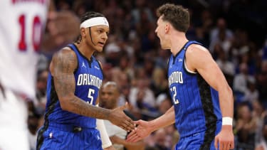 Paolo Banchero und Franz Wagner von den Orlando Magic.