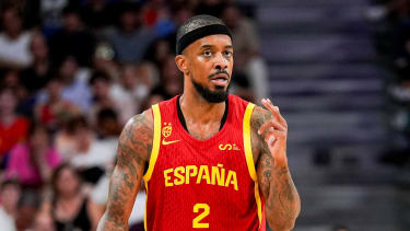 Basketball International Friendly, Länderspiel, Nationalmannschaft match: Spain vs Puerto Rico Lorenzo Brown of Spain seen during the Basketball International Friendly match between Spain and Puerto Rico at WiZink Center on July 23, 2024 in Madrid, Spain. Madrid Wizink Center Madrid Spain Copyright: xAlbertoxGardinx AGardin_20240723_Basket_Spa_Por_330