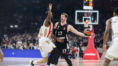 Crvena Zvezda Meridianbet v FC Bayern Munich - Euroleague BELGRADE, SERBIA - MARCH 06: Andreas Obst (13) of FC Bayern Munich in action during the EuroLeague Regular Season Round 30 match between Crvena Zvezda Meridianbet Belgrade and FC Bayern Munich at Belgrade Arena on March 06, 2026 in Belgrade, Serbia. Filip Stevanovic Anadolu Belgrade Serbia. Editorial use only. Please get in touch for any other usage. PUBLICATIONxNOTxINxTURxUSAxCANxUKxJPNxITAxFRAxAUSxESPxBELxKORxRSAxHKGxNZL Copyright: x2026xAnadoluxFilipxStevanovicx