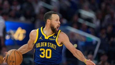 Golden State Warriors guard Stephen Curry reacts after being called for a foul during the first half of an NBA basketball game against the New Orleans Pelicans, Friday, April 12, 2024, in San Francisco. (AP Photo/Godofredo A. Vásquez)