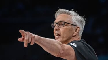 Olympische Spiele Paris 2024 Basketball Lille 27.07.2024 Vorrunde Deutschland (GER) - Japan (JPN) Gordon Herbert (Deutschland, Bundestrainer) *** Olympic Games Paris 2024 Basketball Lille 27 07 2024 Preliminary round Germany GER Japan JPN Gordon Herbert Germany, national coach