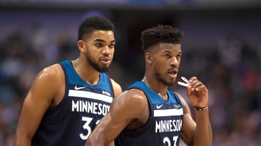 Jimmy Butler und Karl Towns spielten knapp zwei Jahre zusammen in Minnesota.