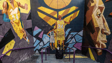 GUANGZHOU,CHINA - JANUARY 26: Fans mourn Kobe Bryant on January 26, 2023 in Guangzhou, China. On the third anniversary of Kobe's death, fans went to the place with Kobe's portrait to present flowers and leave blessings. John Ricky / Anadolu Agency