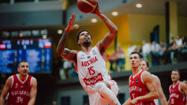BASKETBALL - FIBA WC Quali, AUT vs BUL SCHWECHAT,AUSTRIA,06.AUG.25 - BASKETBALL - FIBA Basketball World Cup 2027, Pre-Qualifiers, international match, Länderspiel, Nationalmannschaft Austria vs Bulgaria. Image shows Sylven Landesberg (AUT). PUBLICATIONxNOTxINxAUTxSUIxSWE GEPAxpictures xAlexanderxSolc