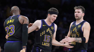 Die Big Three der Lakers: LeBron James, Austin Reaves und Luka Doncic.