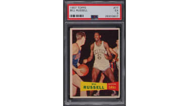 Bill Russells erste Topps-Sammelkarte war seine Rookie Card aus dem Jahr 1957.