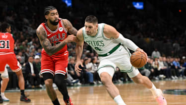 Ungewohntes Bild: Nikola Vucevic im Jersey der Boston Celtics.