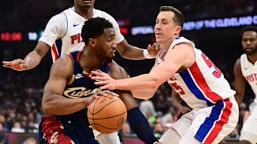 Donovan Mitchell hatte es gegen die Verteidigung der Pistons nicht leicht.