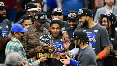New York feiert den Gewinn der Eastern Conference.